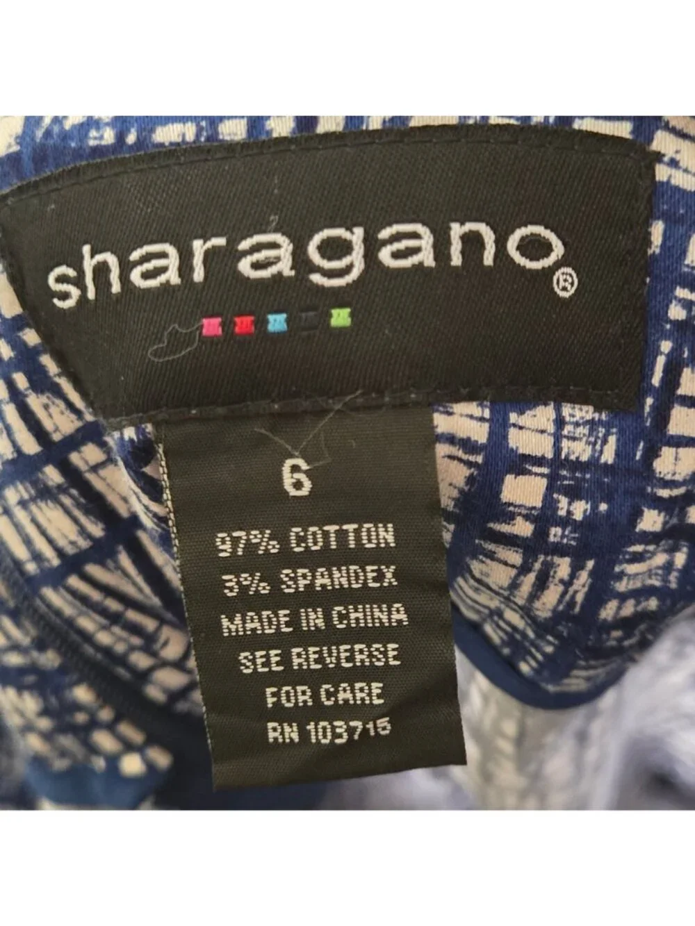 Sharagano Navy White Stretch Pencil Golf Skirt Size 6